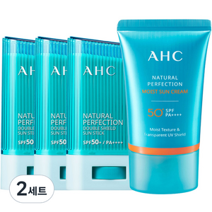 AHC 더블쉴드 선스틱 SPF50+ PA++++ 14g x 3p + 선크림 50ml 세트, 2세트