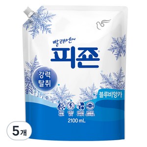 피죤 레귤러 섬유유연제 블루비앙카 리필, 2.1L, 5개