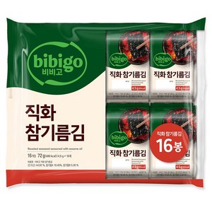 비비고 직화 참기름김, 4.5g, 16개