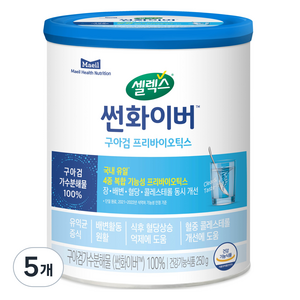 셀렉스 썬화이버 프리바이오틱스 유산균, 250g, 5개