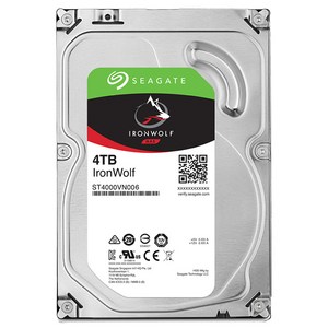 씨게이트 IronWolf NAS용 HDD, 4TB, ST4000VN006