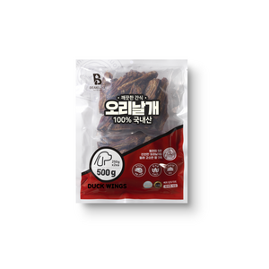 빈즈라이크 오리날개 강아지 간식, 오리날개맛, 500g, 1개