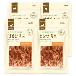 굿데이 건강한육포 강아지간식, 건조 닭가슴살 육포, 100g, 4개