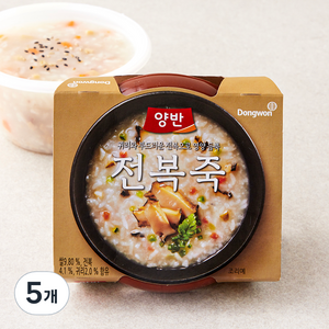 양반 듬뿍 전복죽, 287.5g, 5개