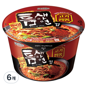 틈새라면 팔도 고기짬뽕 컵라면 105g, 6개