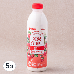 서울우유 신선함이 살아있는 목장요거트 딸기, 750ml, 5개