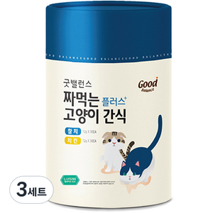 굿밸런스 고양이 짜먹는 간식 플러스 60p, 혼합맛(참치/치킨), 720g, 3개