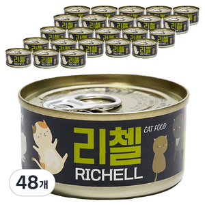 테비토퍼 리첼 고양이 간식캔, 타우린, 80g, 48개