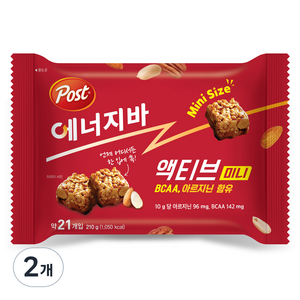 포스트 에너지바 액티브 미니, 210g, 2개