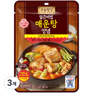 오뚜기 오늘밥상 얼큰비법 매운탕 양념, 110g, 3개