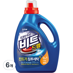 비트 진드기 액체세제 드럼용 본품, 3L, 6개