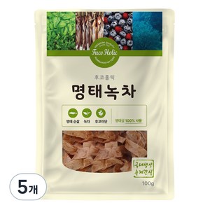 후코홀릭 강아지 건조 간식, 혼합맛(명태/녹차), 100g, 5개