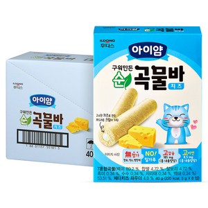 일동후디스 아이얌 구워만든 순곡물바, 치즈맛, 6개, 40g