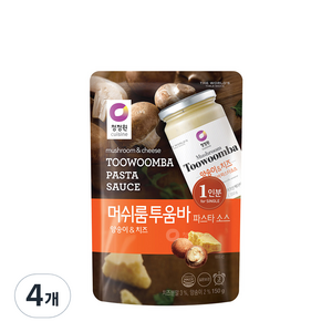 청정원 싱글 파우치 머쉬룸 투움바 파스타 소스, 150g, 4개