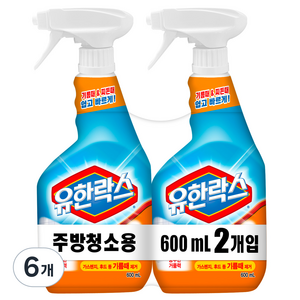 유한락스 주방청소용 세제, 600ml, 6개