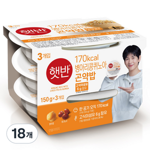 햇반 병아리콩퀴노아 곤약밥, 150g, 18개