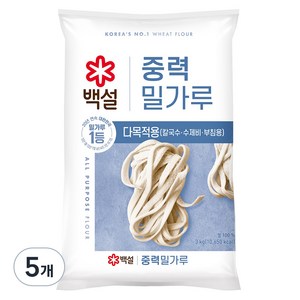 백설 중력 밀가루, 3kg, 5개