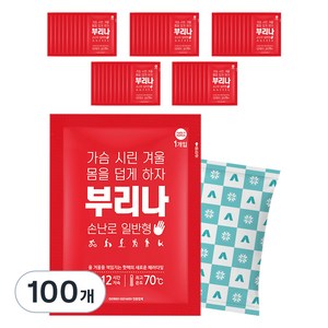 부리나 포켓용 핫팩 90g, 100개