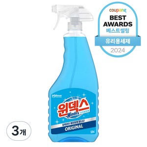 윈덱스 스프레이 유리용 세정제, 500ml, 3개