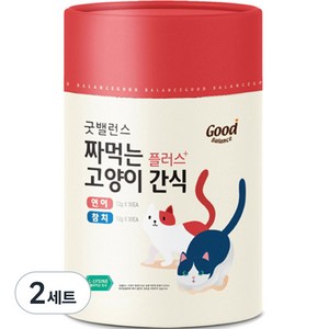 굿밸런스 고양이 짜먹는 간식 플러스 60p, 혼합맛(참치/연어), 12g, 2세트