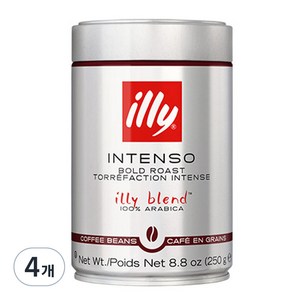 일리커피 다크 원두 250g (7723) illy DARK 250GR BEANS, 4개, 홀빈(분쇄안함)