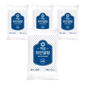 백설 하얀설탕, 3kg, 4개