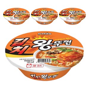 왕뚜껑 김치 컵라면 110g, 4개