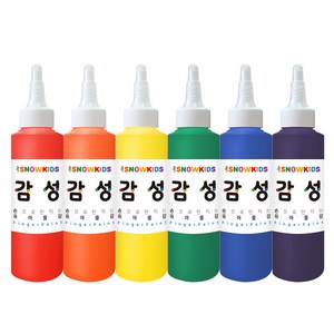 스노우키즈 감성물감 색감교육용 핑거페인트, 140ml, 6색