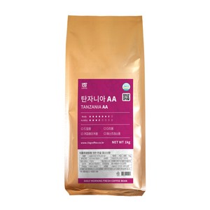 1킬로커피 싱글오리진 탄자니아 AA, 1kg, 홀빈(분쇄안함), 1개