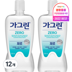 가그린 제로 구강청결제, 1.2L, 12개