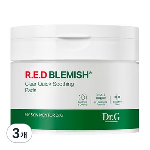 닥터지 레드 블레미쉬 클리어 퀵 수딩 팩 130ml, 70매입, 3개