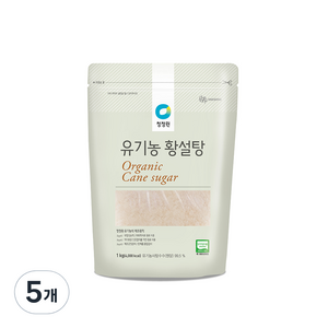 청정원 유기농 황설탕, 1kg, 5개