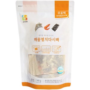 석하 멸치랑 새우랑 다시마 해물 멸치 다시팩, 160g, 1개