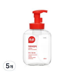 비앤비 거품형 젖병세정제, 450ml, 5개