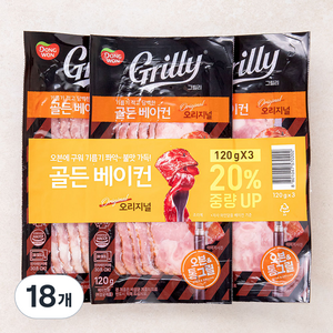 동원 그릴리 골든베이컨 오리지널, 120g, 18개