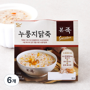 본죽 누룽지 닭죽, 270g, 6개