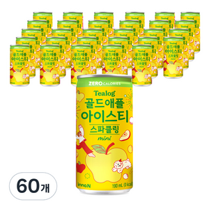 티로그 미니 스파클링 애플 아이스티, 190ml, 60개