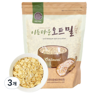 이든타운 오트밀 압착귀리, 1kg, 3개