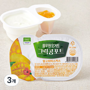 다논 그릭콩포트 망고히비스커스 요거트 2개입, 280g, 3개