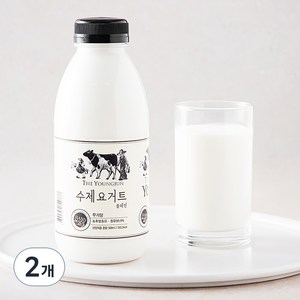 영준목장 수제 요거트 무가당 플레인, 500ml, 2개