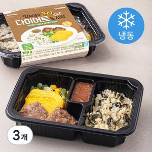 굽네 299 다이어트 도시락 부지깽이 나물밥 & 납작쫄깃 떡갈비 (냉동), 180g, 3개