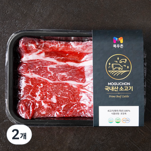 목우촌 국내산 소고기 윗등심 로스용 (냉장), 400g, 2개