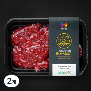 목우촌 국내산 소고기 다짐육 3등급 (냉장), 200g, 2개