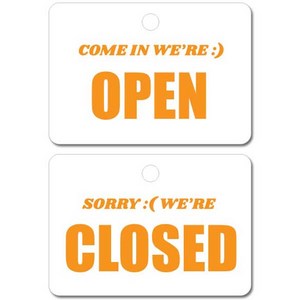 티나피크닉 매장 오픈클로즈 영문 안내판 후크 세트 오렌지, OPEN, CLOSED, 1세트