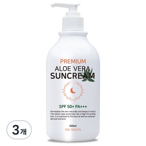 DRMOON 프리미엄 알로에베라 선크림 SPF50+ PA+++, 500ml, 3개