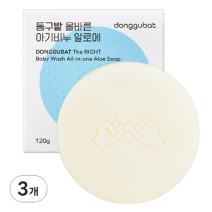 동구밭 올바른 아기비누 알로에, 100g, 3개