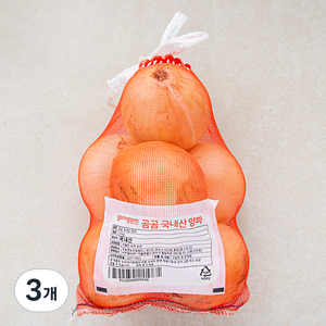 국내산 양파, 1.5kg, 3개