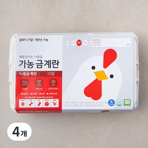 가농 무항생제 1+등급 특란, 15구, 4개