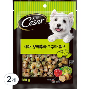 시저 반려견 트릿, 사과 + 고구마 + 양배추 혼합맛, 280g, 2개