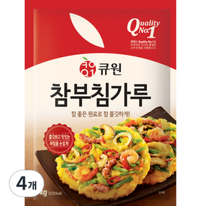 큐원 참 부침가루, 1kg, 4개